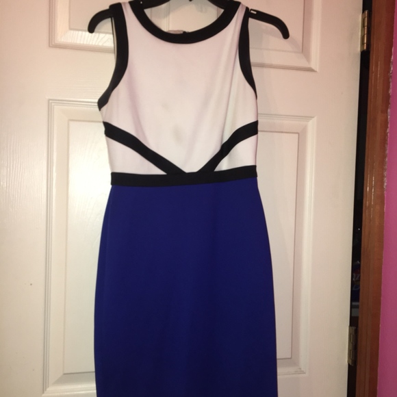 Calvin Klein Blue and White Sheath Dress Size 2 - Picture 2 of 3